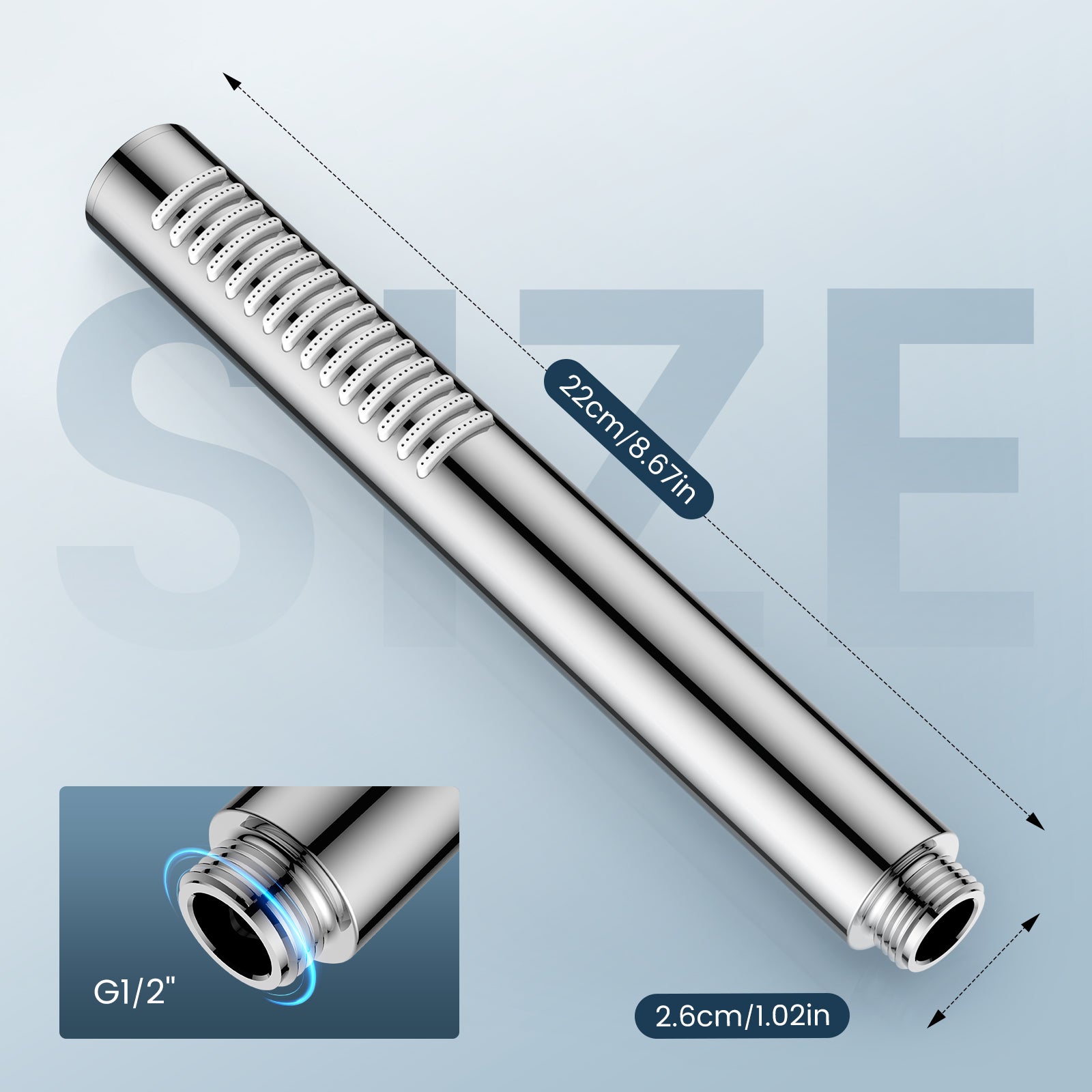 Feelso Handheld Shower Heads, Water Saving High Pressure Shower Heads with Self Cleaning Silicone Nozzles-ABS Chrome, Universal Shower Head with Standard G1/2" Connector