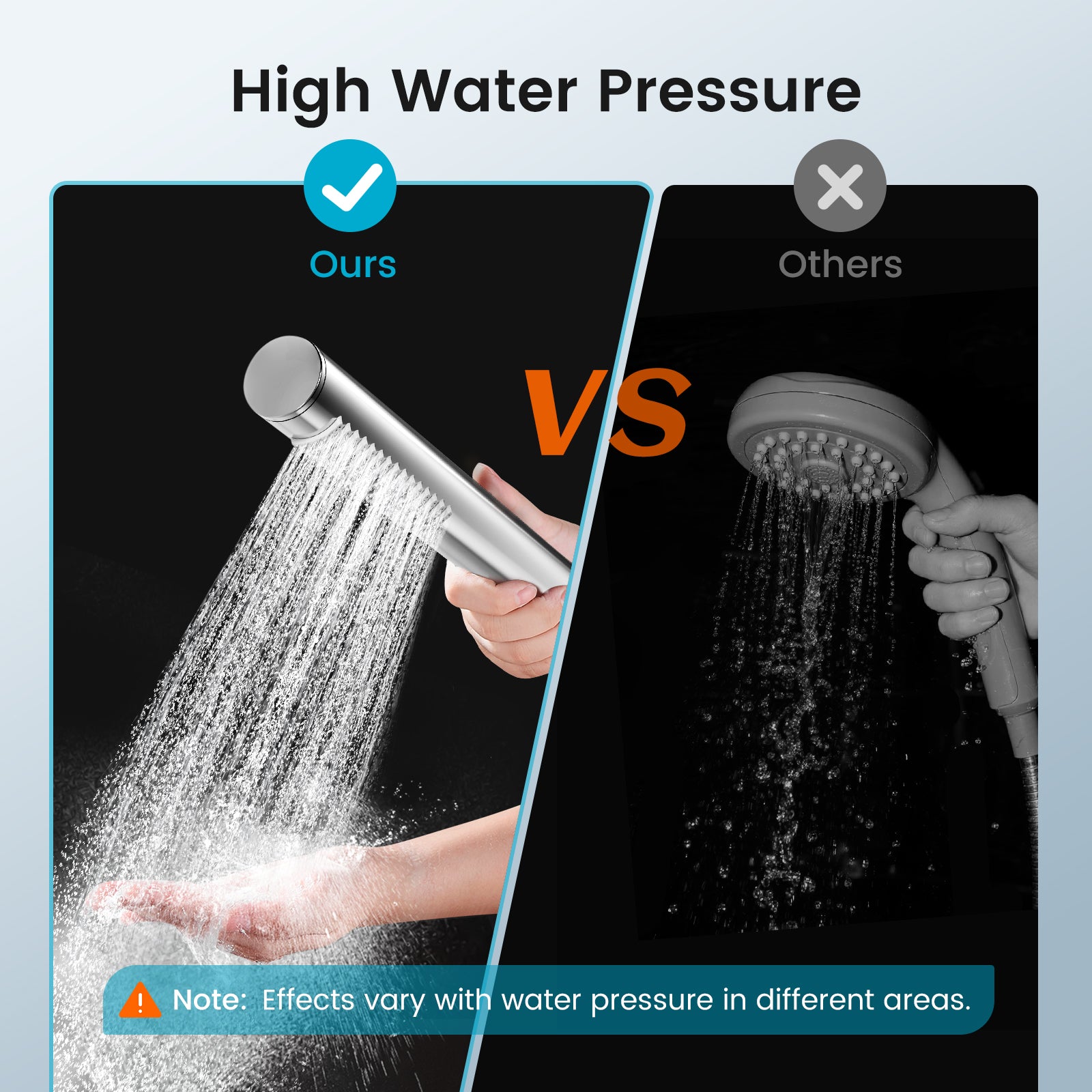 Feelso Handheld Shower Heads, Water Saving High Pressure Shower Heads with Self Cleaning Silicone Nozzles-ABS Chrome, Universal Shower Head with Standard G1/2" Connector