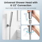 Feelso Handheld Shower Heads, Water Saving High Pressure Shower Heads with Self Cleaning Silicone Nozzles-ABS Chrome, Universal Shower Head with Standard G1/2" Connector