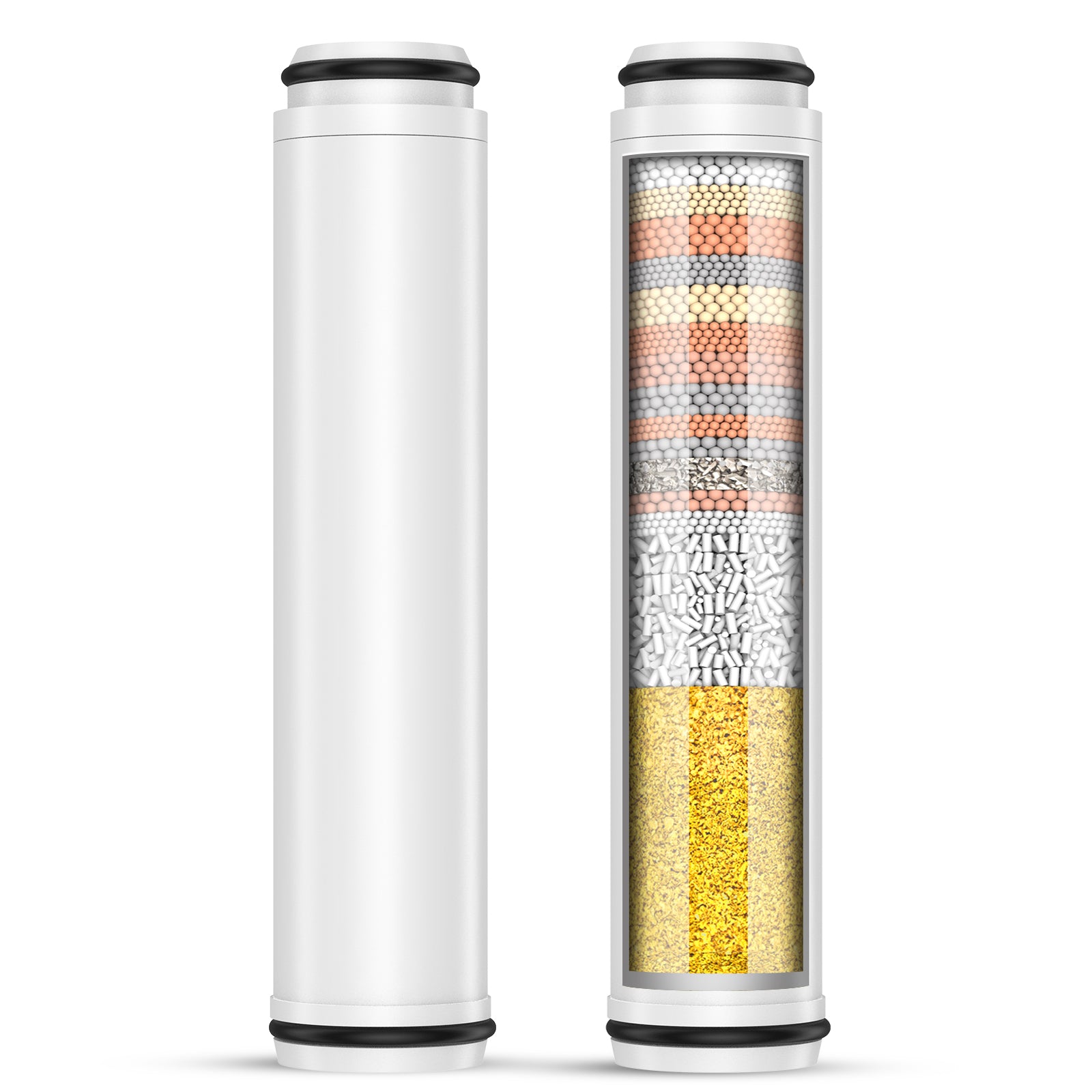 FEELSO 2 Pack 15 Stage Replacement Filters for Hard Water Shower Head, Remove Chlorine and Harmful Substances