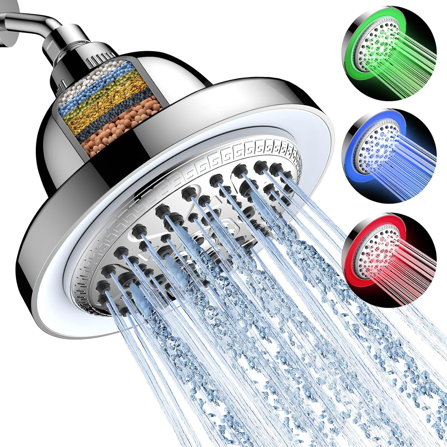 FEELSO Filtered Shower Head with LED Color Changing