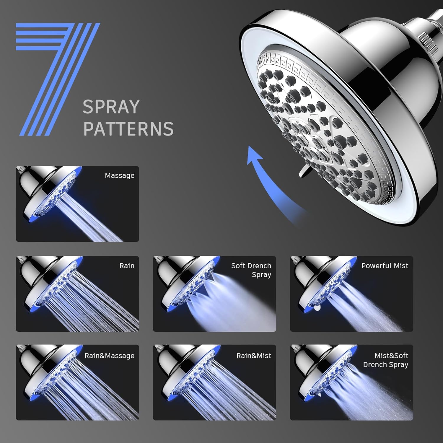 FEELSO Filtered Shower Head with LED Color Changing