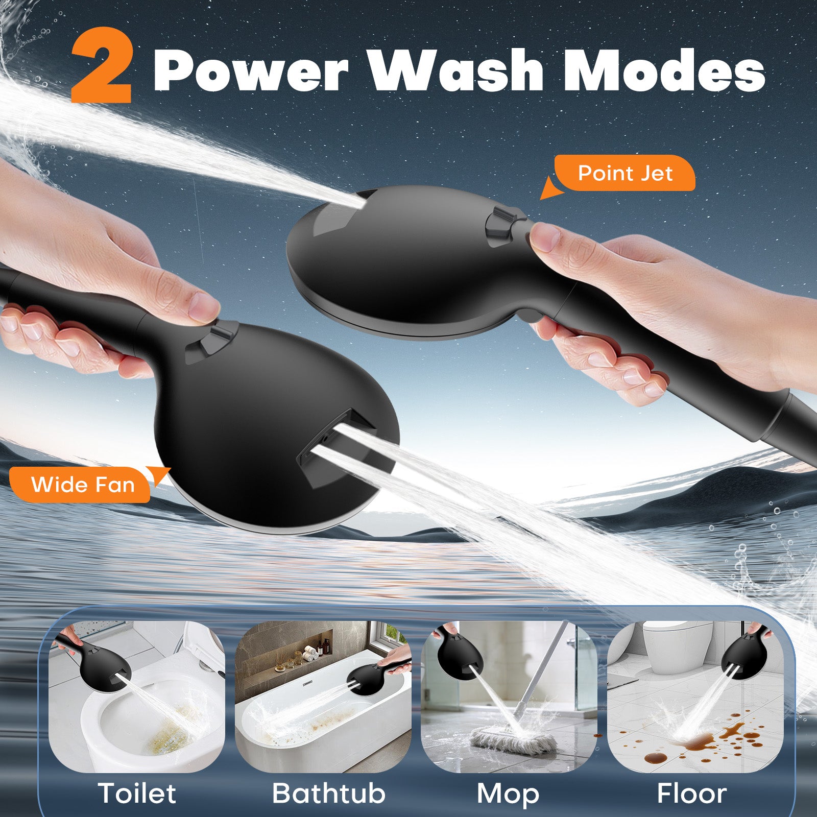 Digiroot Hard Water Filter Shower Head with 15 Stage Filter, 7 Spray Modes High Pressure Shower Head and 1.5M Hose, Universal Handheld Filtered Shower Heads for Remove Residual Chlorine - Black