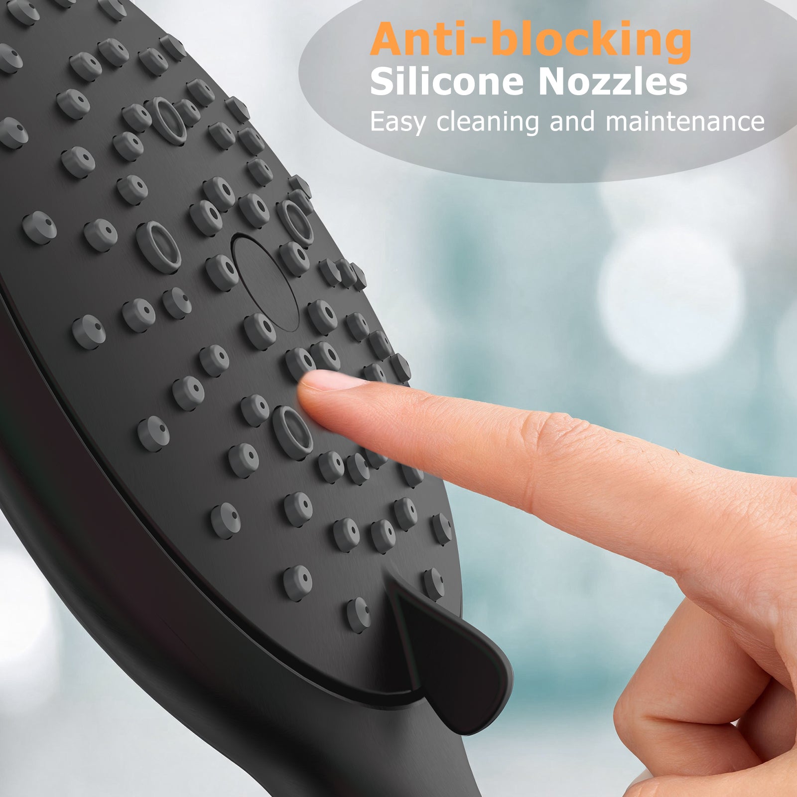 FEELSO High Pressure Shower Head, 5 Spray Modes with Anti-Clog Nozzles, Turbocharged Design, Power Boost Handheld Shower & 1.5m Shower Hose, Wide Spray, Universal Fit for Low Water Pressure, Black