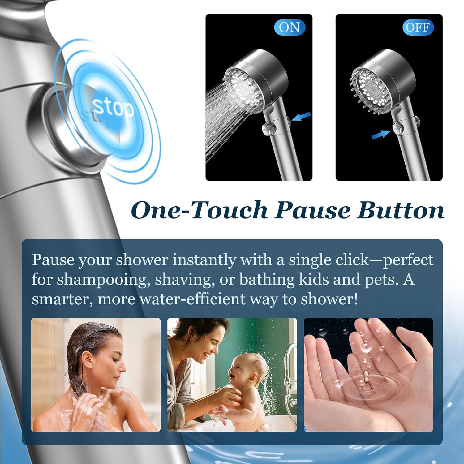 FEELSO Filtered Shower Head with Handheld, High Pressure 4 Spray Showerhead with Filters