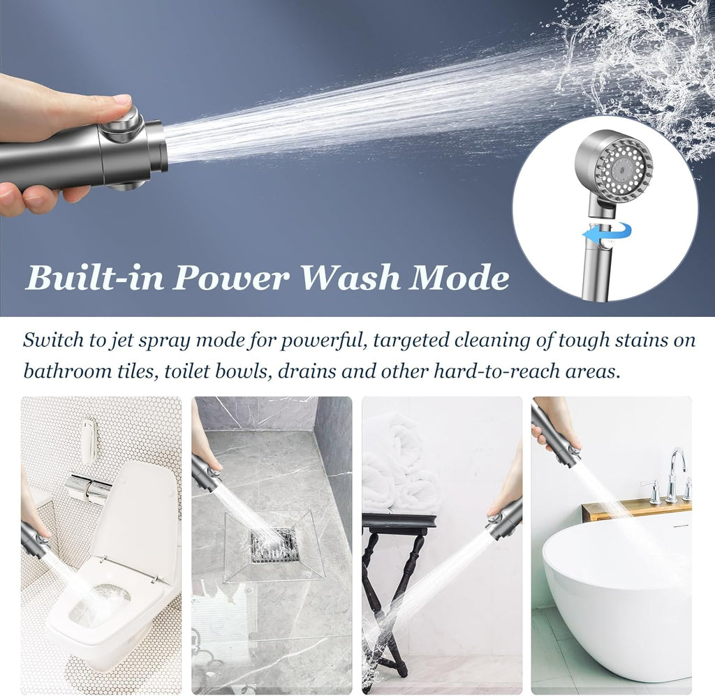 FEELSO Filtered Shower Head with Handheld, High Pressure 4 Spray Showerhead with Filters