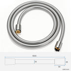 FEELSO Shower Hose 1.6m, PVC Smooth Shower Pipe, Leakproof Universal Standard G1/2 Long Shower Hose for Anti-Explosion & Anti-Kink & High Pressure Resistant, Replacement Shower Pipe (Silver)