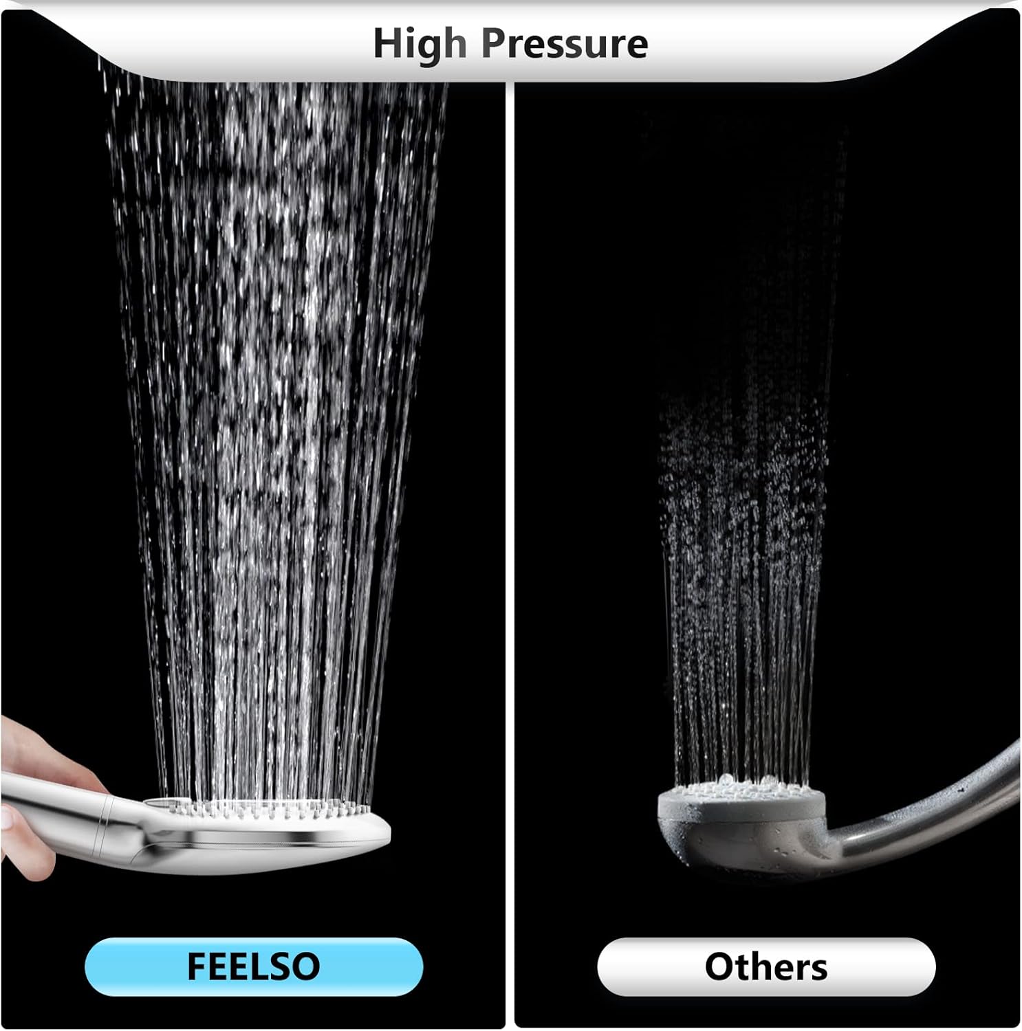 FEELSO Filtered Shower Head with Handheld  with 60" Hose and 15 Stage Water Softener Filters