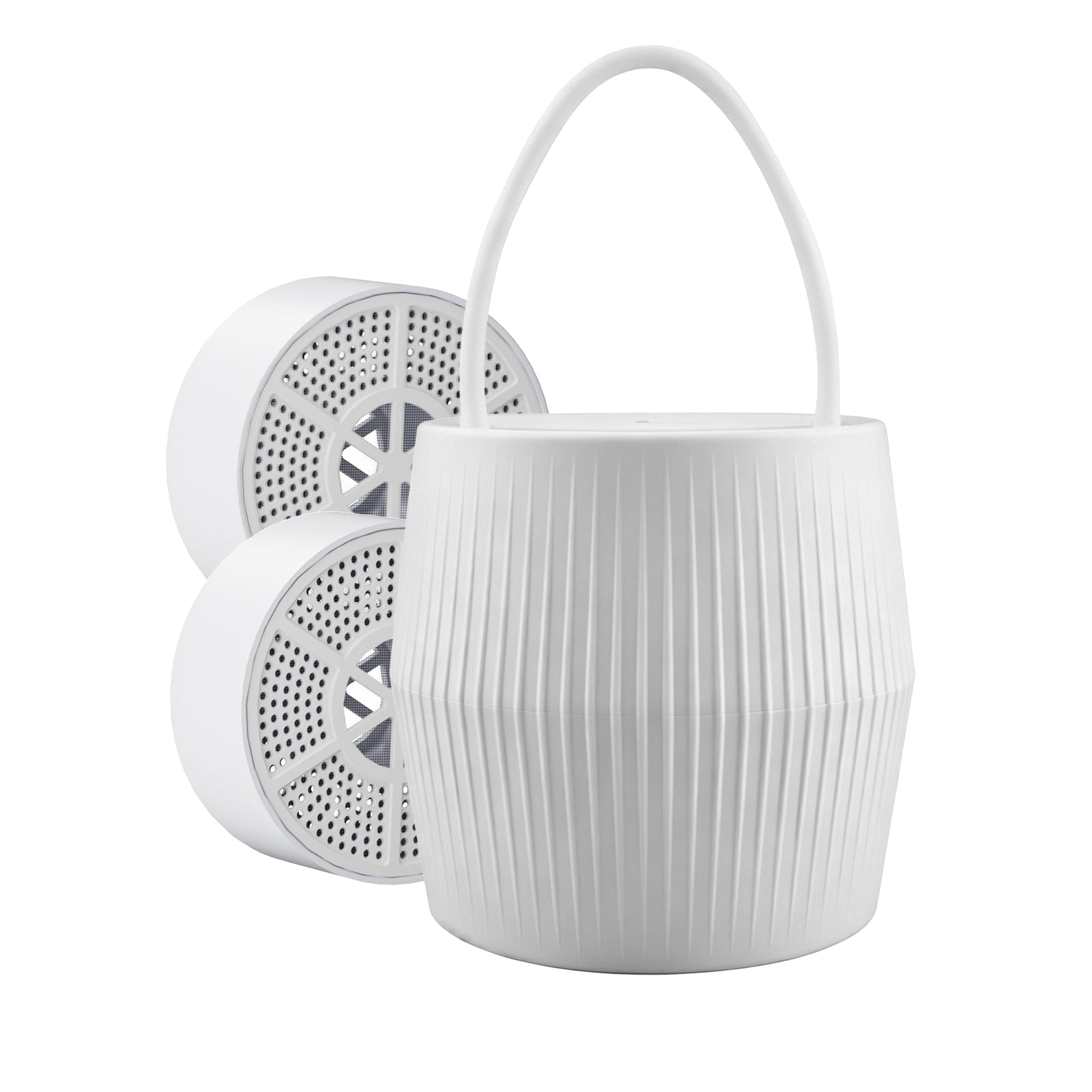 FEELSO Bath Filter with 2 Filter Cartridges Removes Chlorine, 10 Stages Bath Tap Water Filter, BPA Free and Removes Chlorine, Shower Filter for Healthier Skin Hair White-Vertical Stripes