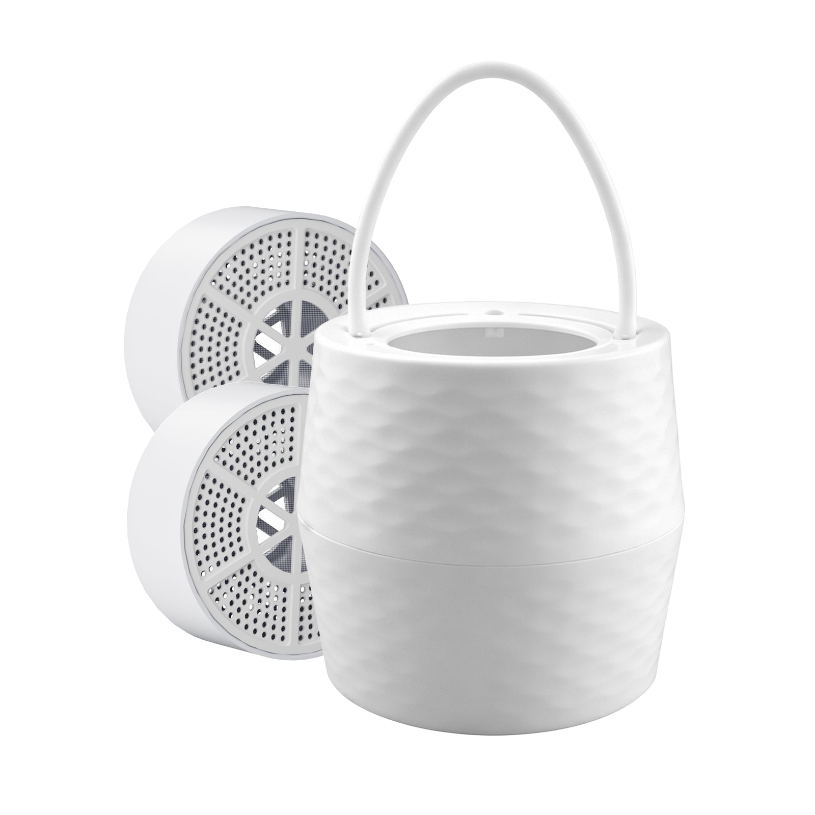 FEELSO Bath Filter with 2 Filter Cartridges Removes Chlorine, 10 Stages Bath Tap Water Filter, BPA Free and Removes Chlorine, Shower Filter for Healthier Skin Hair White-Ripples