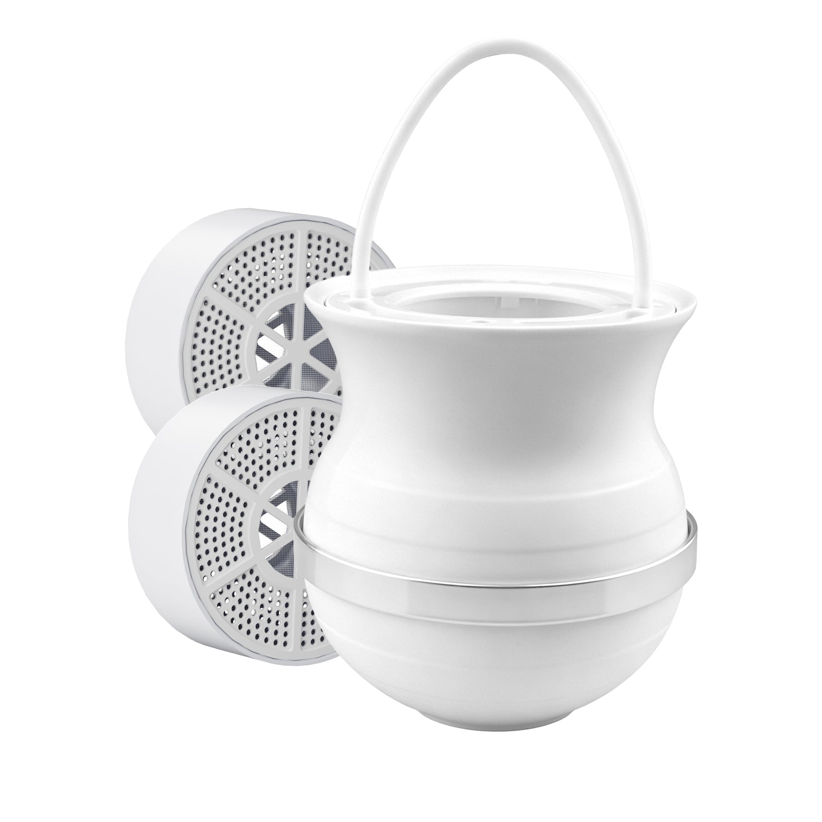 FEELSO Bath Filter with 2 Filter Cartridges Removes Chlorine, 10 Stages Bath Tap Water Filter, BPA Free and Removes Chlorine, Shower Filter for Healthier Skin Hair White-Vase