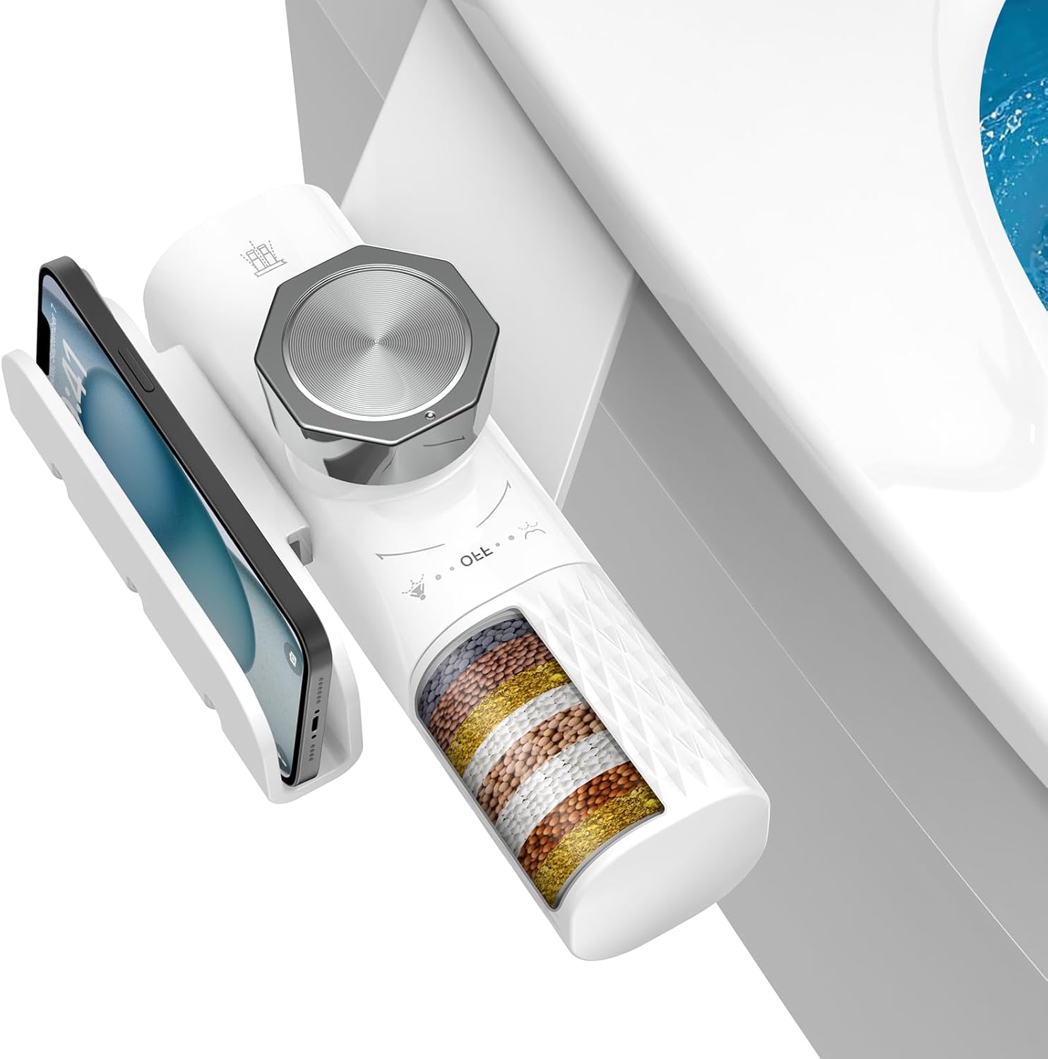 Feelso Bidet Attachment for Toilet UK with Filter, Non-Electric Ultra Slim Cold Water Bidet, Retractable Self-Clean Dual Nozzles for Frontal & Rear Wash, Adjustable Water Pressure, Easy Installation