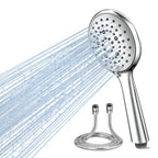 FEELSO High Pressure Shower Head, 5 Spray Modes with Anti-Clog Nozzles, Turbocharged Design, Power Boost Handheld Shower & 1.5m Shower Hose, Wide Spray, Universal Fit for Low Water Pressure, Chrome